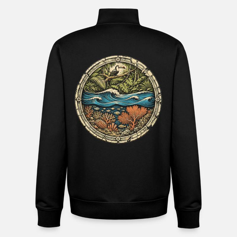 Belize Belizean Root - Unisex Organic Zip Sweatshirt by Stanley/Stella - black