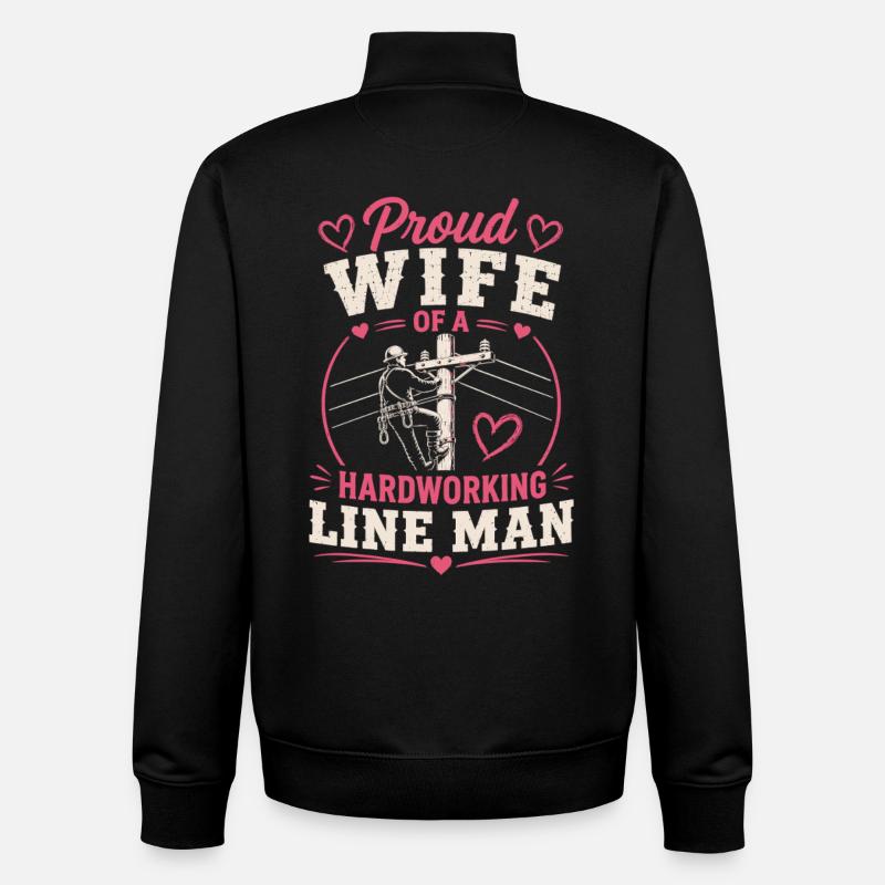 Strom Arbeiter Ehefrau Elektriker Technik - Unisex Organic Zip Sweatshirt von Stanley/Stella - Schwarz