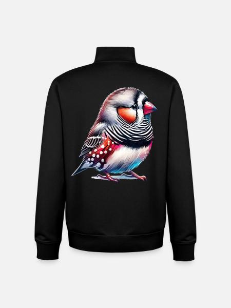 Zebra Finch Motif - Unisex Organic Zip Sweatshirt by Stanley/Stella - black