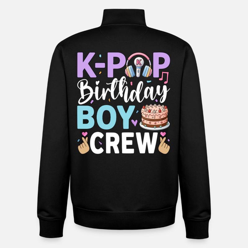 K-Pop Birthday Boy Crew - Unisex Organic Zip Sweatshirt by Stanley/Stella - black