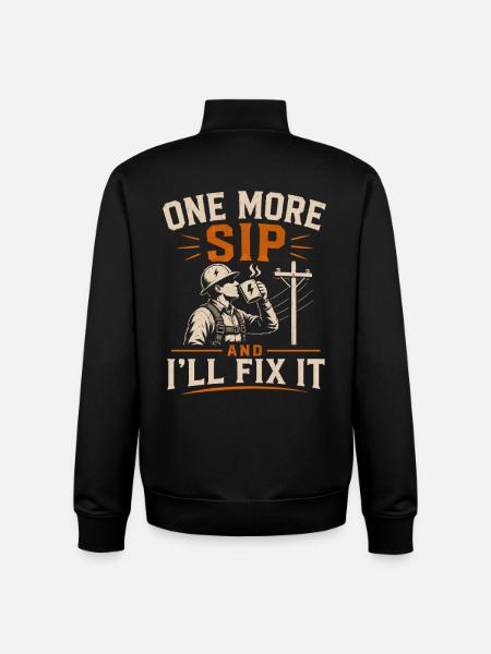 Kaffee Und Stromleitung Lineman Humor - Unisex Organic Zip Sweatshirt von Stanley/Stella - Schwarz