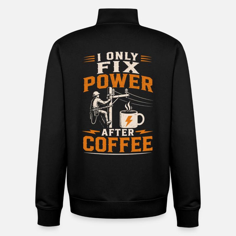 Elektriker Kaffee Spannung Kabel Technik - Unisex Organic Zip Sweatshirt von Stanley/Stella - Schwarz