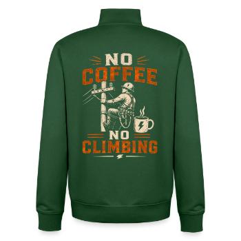 Lineman Coffee Power Line Electrician - Unisex Organic Zip Sweatshirt by Stanley/Stella - bottle green - Back - AI Model Male 185 dark (185cm)