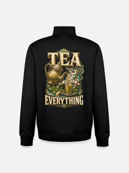 Marokkaner Marokko Tea Solves Everything - Unisex Organic Zip Sweatshirt von Stanley/Stella - Schwarz
