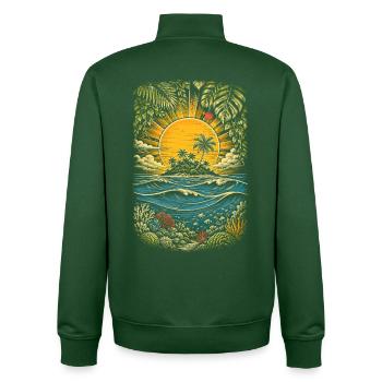 Belize Belizische Wurzel - Unisex Organic Zip Sweatshirt von Stanley/Stella - Flaschengrün - Hinten - AI Model Male 185 dark (185cm)