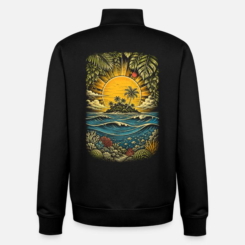 Racine bélizienne du Belize - Sweat zippé unisexe en coton bio Stanley/Stella - noir