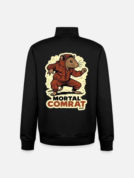 Comrat Rat Fighter Hoodie - Unisex Organic Zip Sweatshirt by Stanley/Stella - black