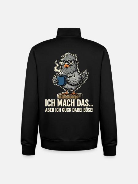 Taube mit Kaffee böse gucken - Unisex Organic Zip Sweatshirt von Stanley/Stella - Schwarz