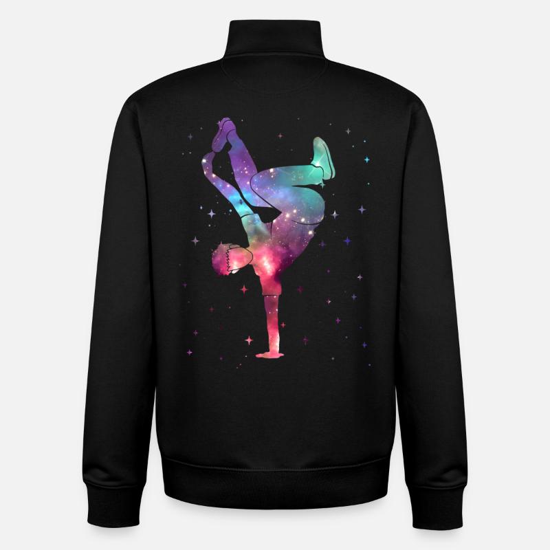 Breakdance Breakdancer Breakdance Breakdance Spatial - Sweat zippé unisexe en coton bio Stanley/Stella - noir