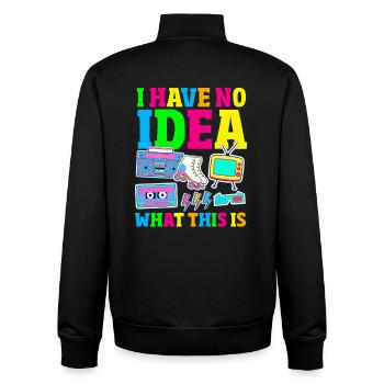 Retour rétro au design vintage des années 80 - Sweat zippé unisexe en coton bio Stanley/Stella - noir - Dos - AI Model Male 185 light (185cm)