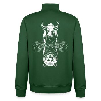 DayTrader Aktien Trader Forex Trading Devisen - Unisex Organic Zip Sweatshirt von Stanley/Stella - Flaschengrün - Hinten - AI Model Male 185 dark (185cm)