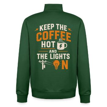 Fleißiger Monteur Kaffeesüchtig - Unisex Organic Zip Sweatshirt von Stanley/Stella - Flaschengrün - Hinten - AI Model Male 185 dark (185cm)