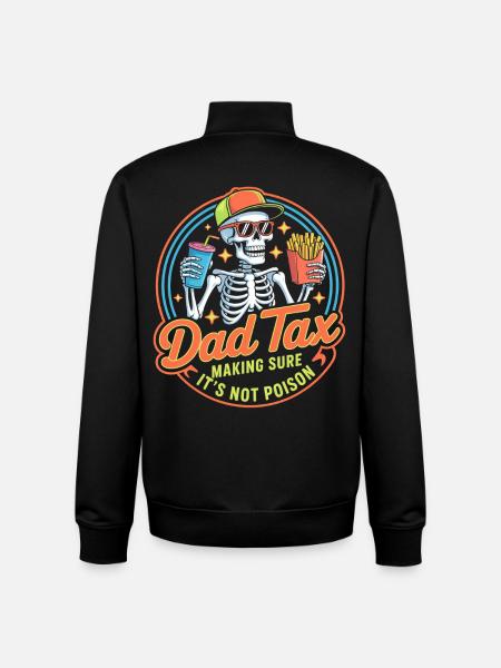Dad Tax Skeleton Snacking Tee - Unisex Organic Zip Sweatshirt by Stanley/Stella - black