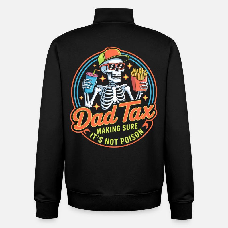 Dad Tax Skeleton Snacking Tee - Unisex Organic Zip Sweatshirt by Stanley/Stella - black