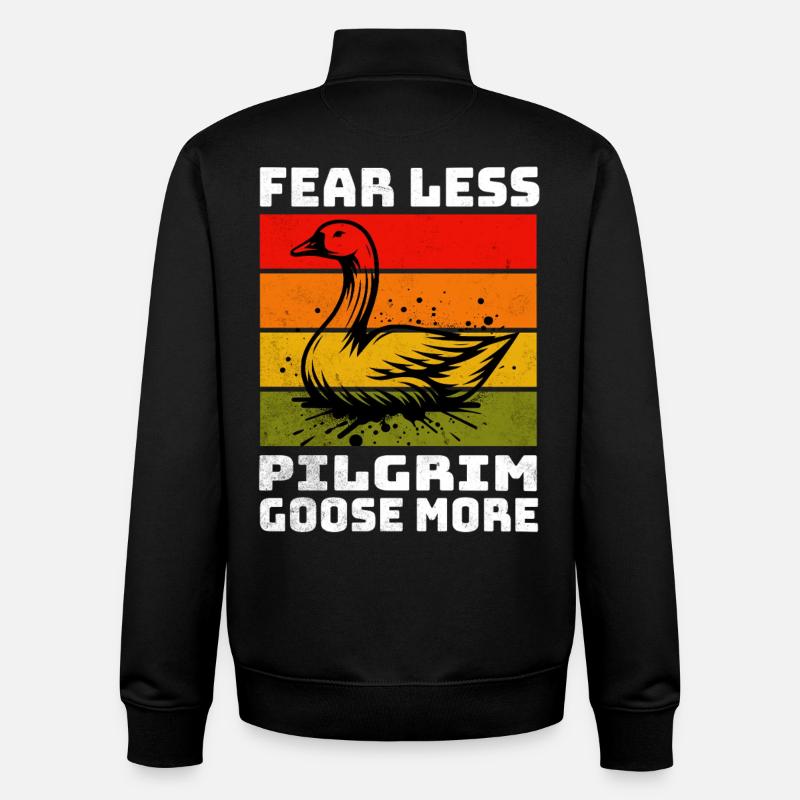 Pèlerins Oies Pèlerins Gans - Sweat zippé unisexe en coton bio Stanley/Stella - noir