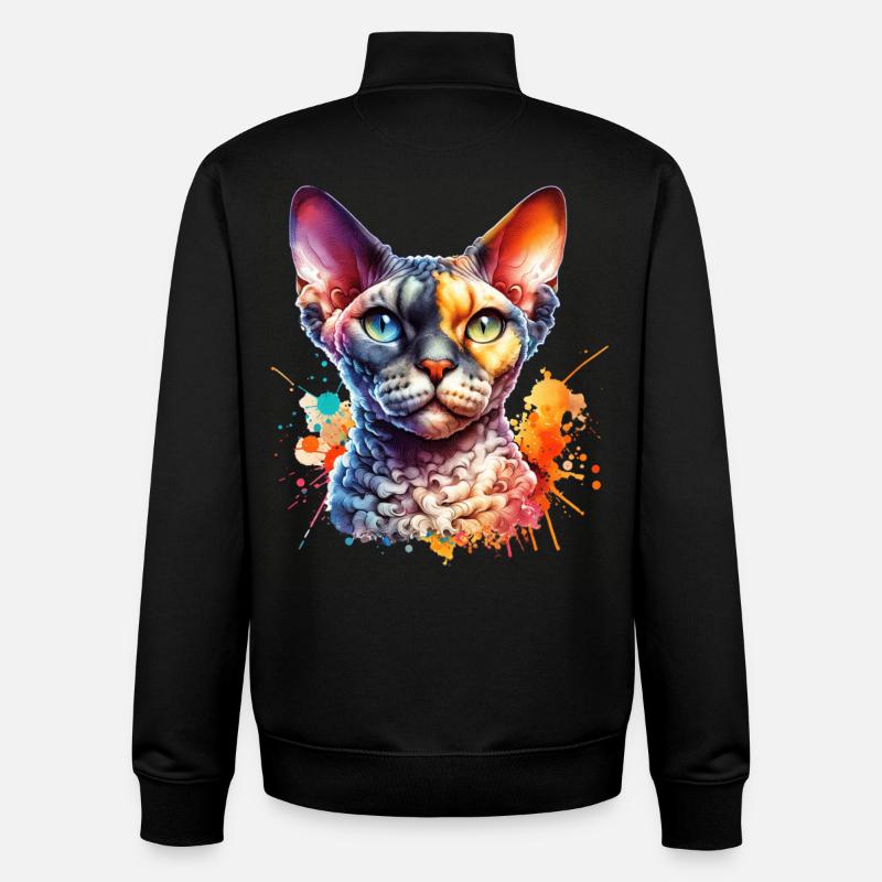 Devon Rex Motiv - Unisex Organic Zip Sweatshirt von Stanley/Stella - Schwarz