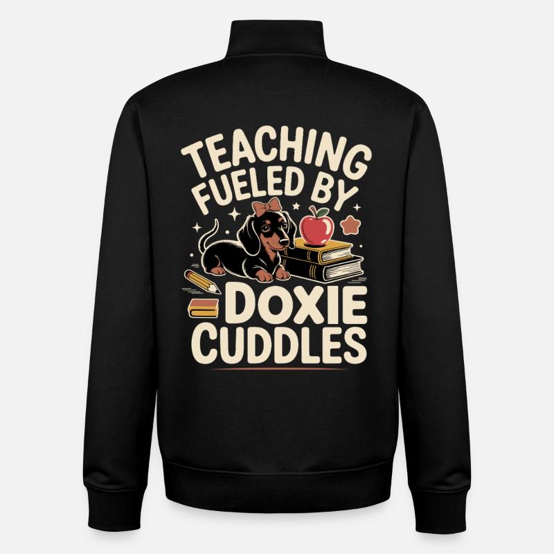 Enseignant teckel - Sweat zippé unisexe en coton bio Stanley/Stella - noir