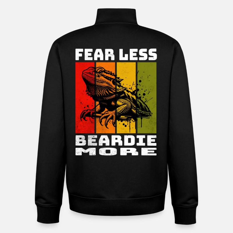Dragon barbu - Sweat zippé unisexe en coton bio Stanley/Stella - noir