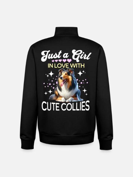 Langhaar Collie Mädchen - Unisex Organic Zip Sweatshirt von Stanley/Stella - Schwarz