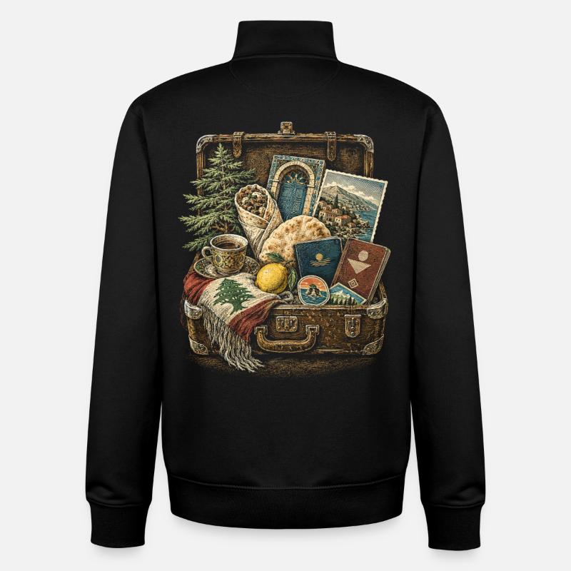 Liban Libanais - Sweat zippé unisexe en coton bio Stanley/Stella - noir