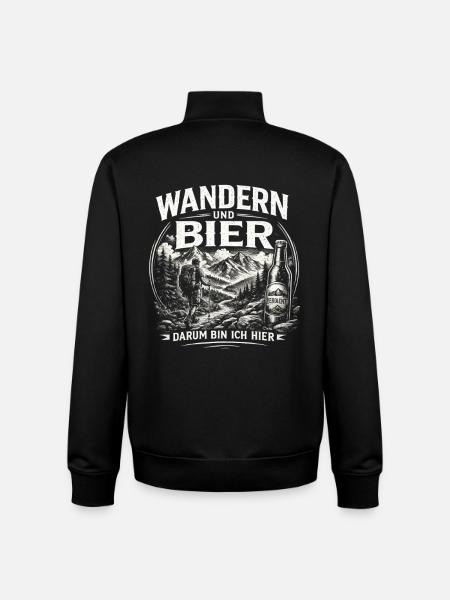 Wandern und Bier Berg Abenteuer - Unisex Organic Zip Sweatshirt von Stanley/Stella - Schwarz