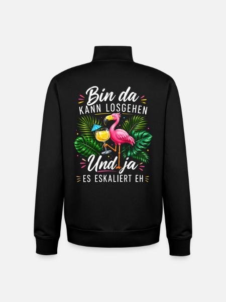 Bin da Eskaliert Flamingo Sommer - Unisex Organic Zip Sweatshirt von Stanley/Stella - Schwarz