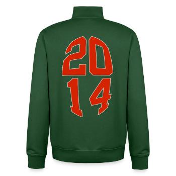 12 YEARS OLD 2014 12TH BIRTHDAY - Unisex Organic Zip Sweatshirt by Stanley/Stella - bottle green - Back - AI Model Male 185 dark (185cm)