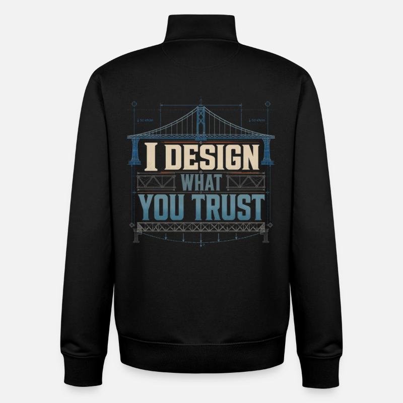 Bridge Engineer Civil Engineering - Unisex Organic Zip Sweatshirt by Stanley/Stella - black