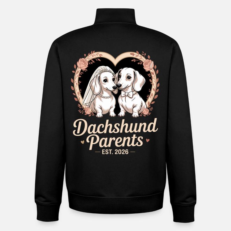 Parents teckels 2026 - Sweat zippé unisexe en coton bio Stanley/Stella - noir