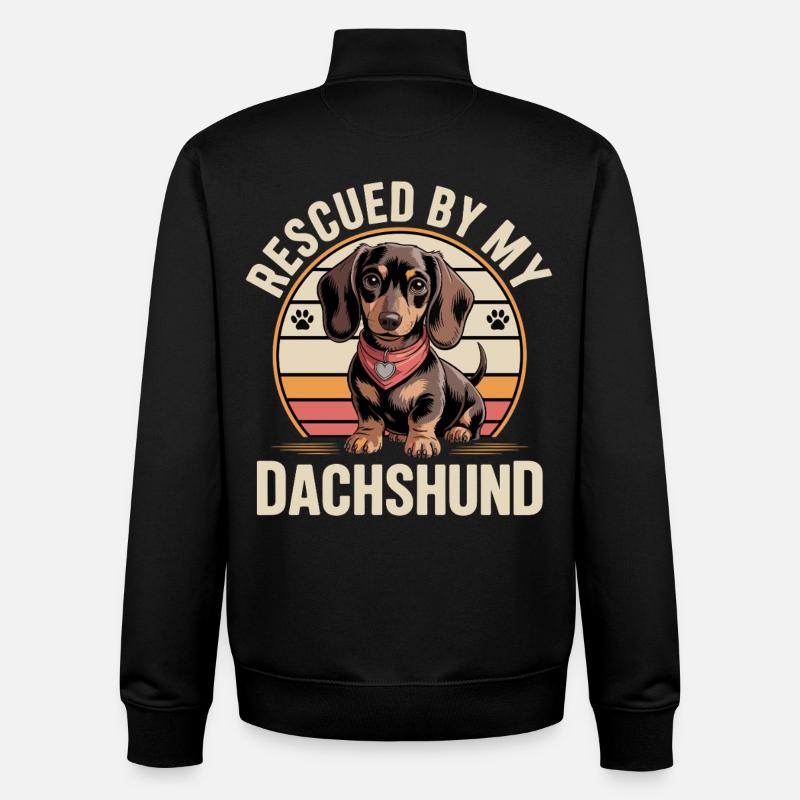 Dackel Retro - Unisex Organic Zip Sweatshirt von Stanley/Stella - Schwarz