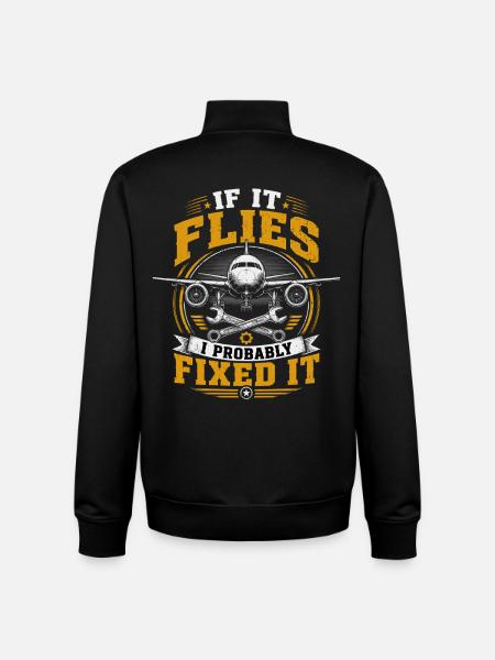 Aircraft Maintenance Aviation Technician Mechanics - Unisex Organic Zip Sweatshirt by Stanley/Stella - black