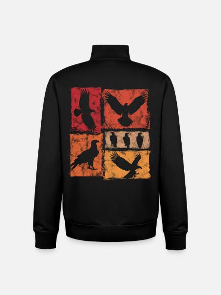 Eagle Retro Animal Print - Unisex Organic Zip Sweatshirt by Stanley/Stella - black