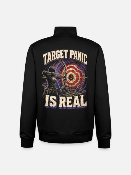 Archery Archer Target Panic Is Real - Unisex Organic Zip Sweatshirt by Stanley/Stella - black