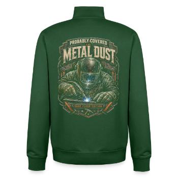 Schweißer Schweißfachmann Covered In Metal Dust - Unisex Organic Zip Sweatshirt von Stanley/Stella - Flaschengrün - Hinten - AI Model Male 185 dark (185cm)