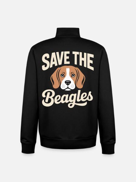 Save the Beagles Beagle Face Tee - Unisex Organic Zip Sweatshirt by Stanley/Stella - black