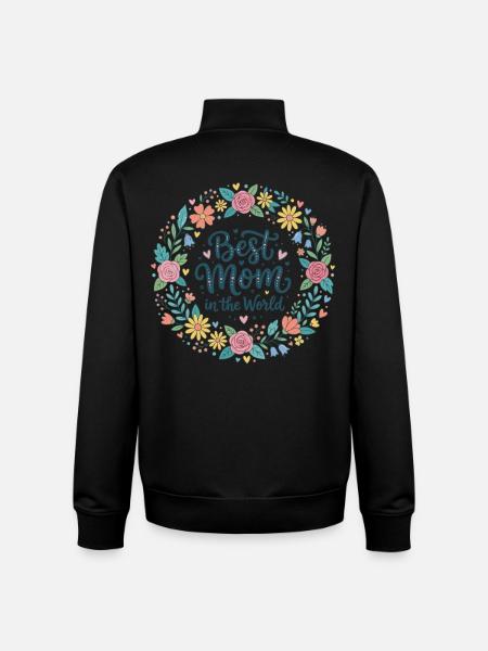 Best mom - Unisex Organic Zip Sweatshirt by Stanley/Stella - black