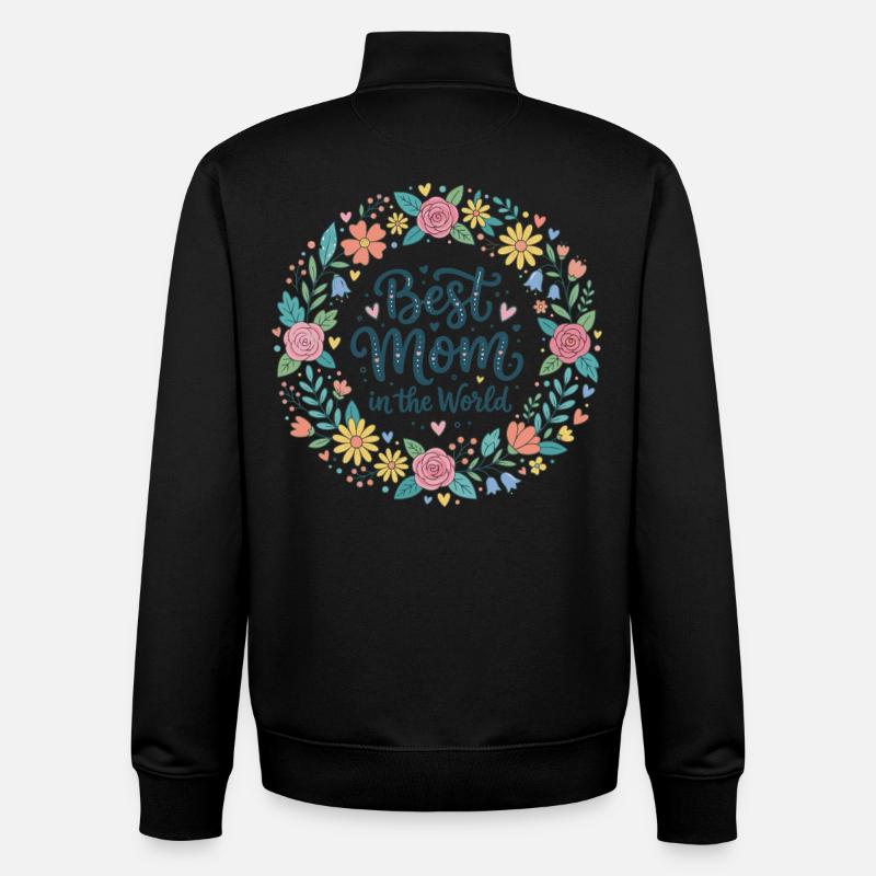 Best Mom - Sweat zippé unisexe en coton bio Stanley/Stella - noir