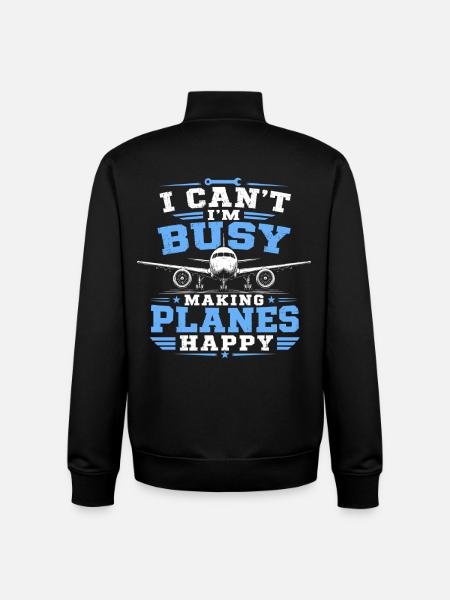 Aviation Mechanics Aircraft Technician - Unisex Organic Zip Sweatshirt by Stanley/Stella - black