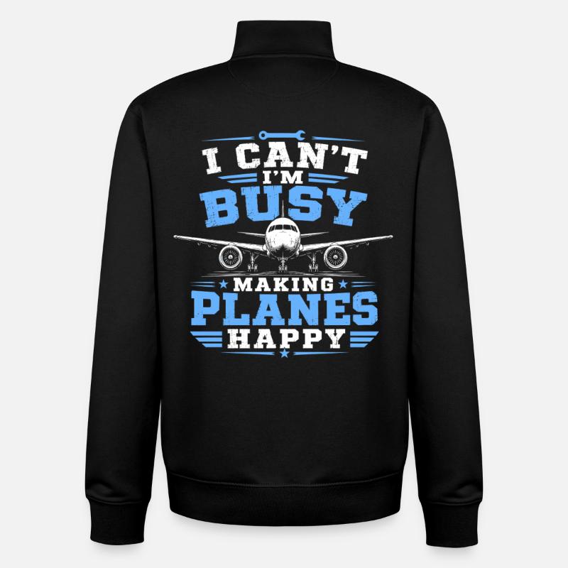 Mécanicien aéronautique - Sweat zippé unisexe en coton bio Stanley/Stella - noir