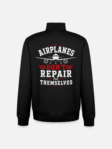 Aircraft Mechanic Maintenance Technology Aviation - Unisex Organic Zip Sweatshirt by Stanley/Stella - black