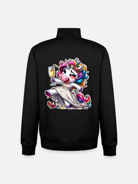 Bride Einmhorn Marriage Hen Party - Unisex Organic Zip Sweatshirt by Stanley/Stella - black
