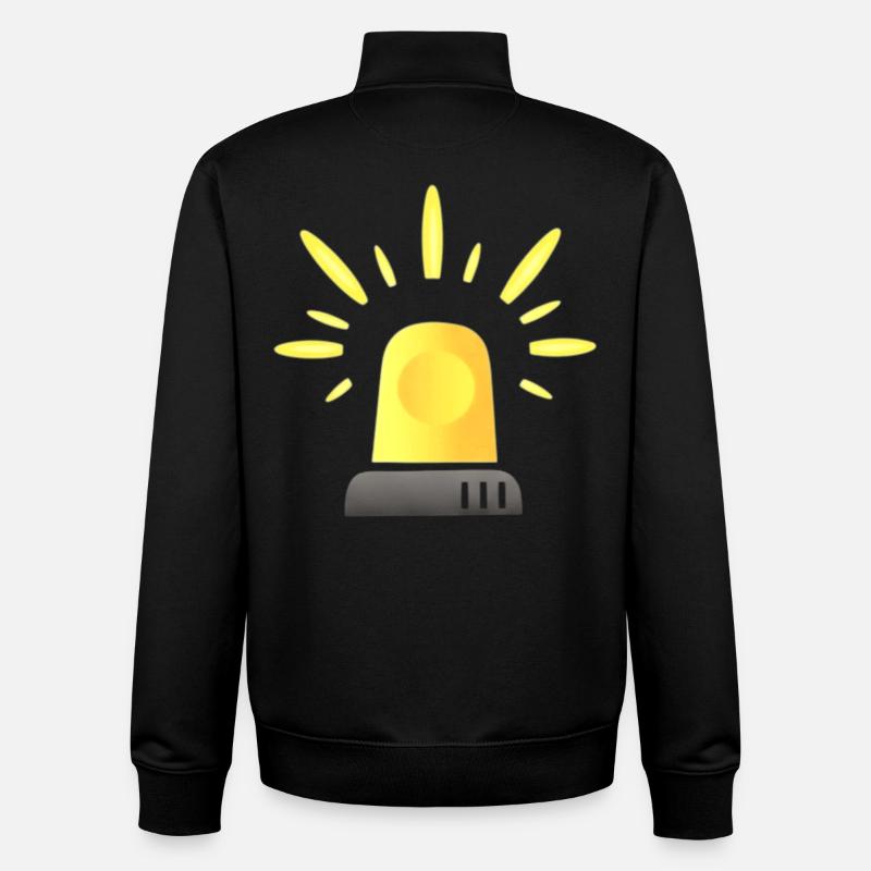 Voyant d’avertissement de Sirène jaune - Sweat zippé unisexe en coton bio Stanley/Stella - noir