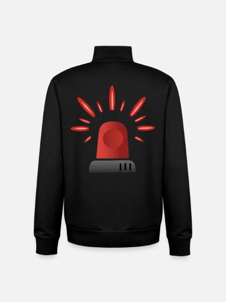Red Siren Warning Light - Unisex Organic Zip Sweatshirt by Stanley/Stella - black