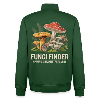 T-shirt Mushroom Picker pour les fans et les activités en plein air et en forêt - Sweat zippé unisexe en coton bio Stanley/Stella - vert bouteille - Dos - AI Model Male 185 dark (185cm)