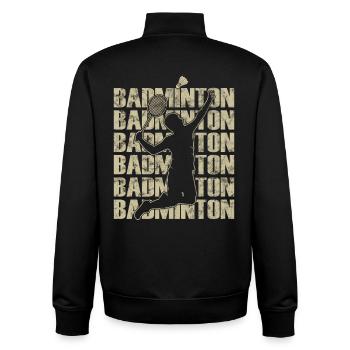 Joueur de badminton de style rétro - Sweat zippé unisexe en coton bio Stanley/Stella - noir - Dos - AI Model Male 185 light (185cm)