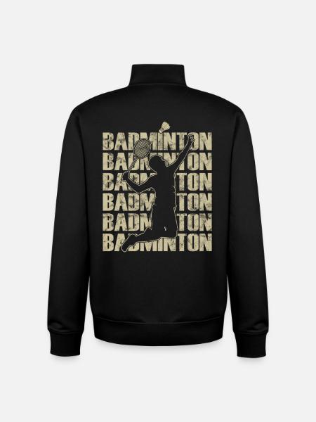 Retro style badminton player - Unisex Organic Zip Sweatshirt by Stanley/Stella - black