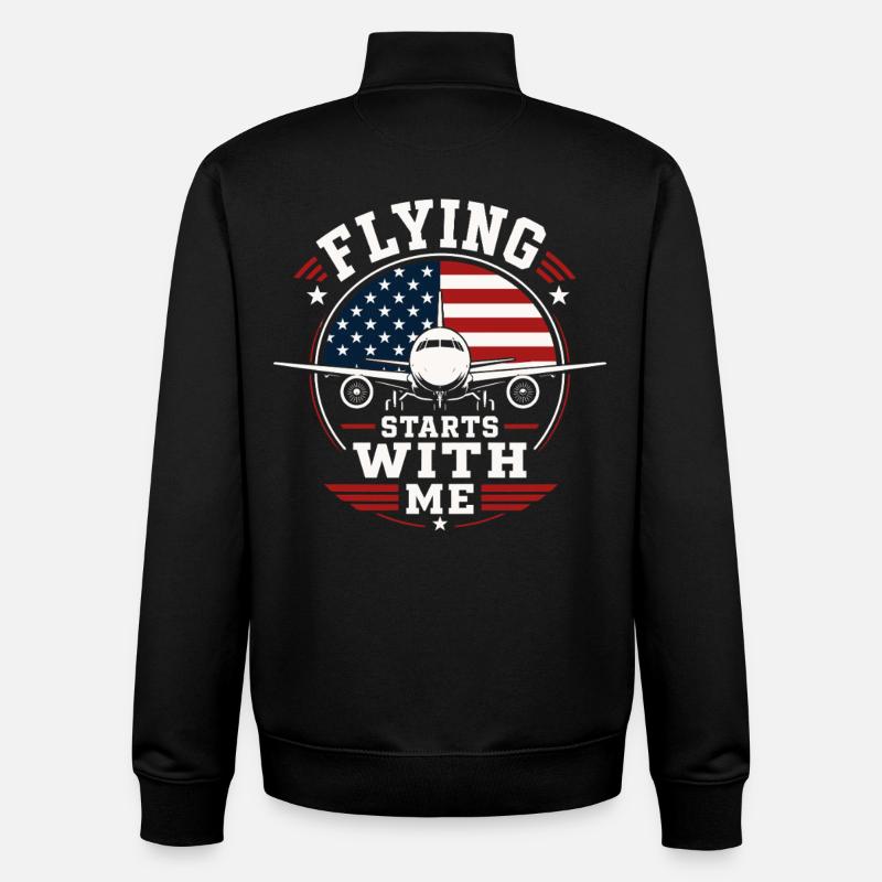 Flugzeug Mechanik Luftfahrt Technik - Unisex Organic Zip Sweatshirt von Stanley/Stella - Schwarz
