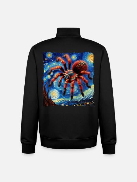 Redknee Tarantula Starry Night - Unisex Organic Zip Sweatshirt by Stanley/Stella - black