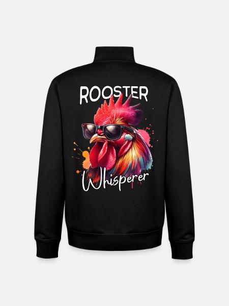 Rooster Whisperer - Unisex Organic Zip Sweatshirt by Stanley/Stella - black