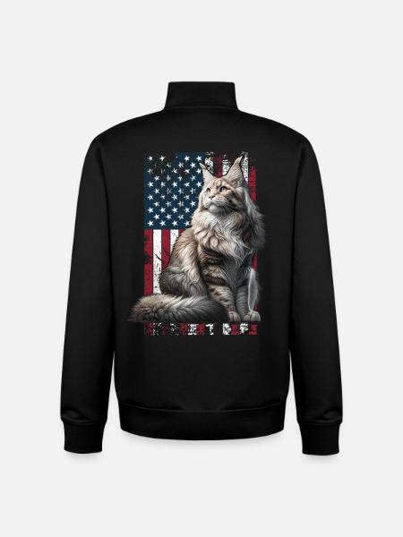 Maine Coon US Maine Coon - Unisex Organic Zip Sweatshirt by Stanley/Stella - black
